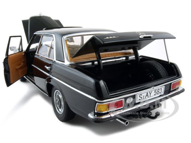   18 scale diecast car model of mercedes strich w115 8 saloon black die