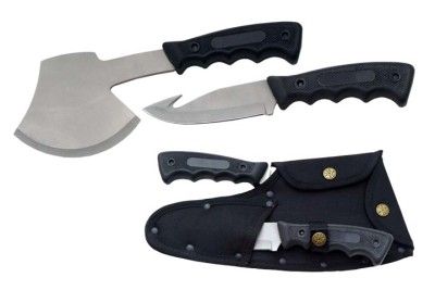 Deer Elk Buck Doe Hunting Knife Camp Hatchet Combo Set  