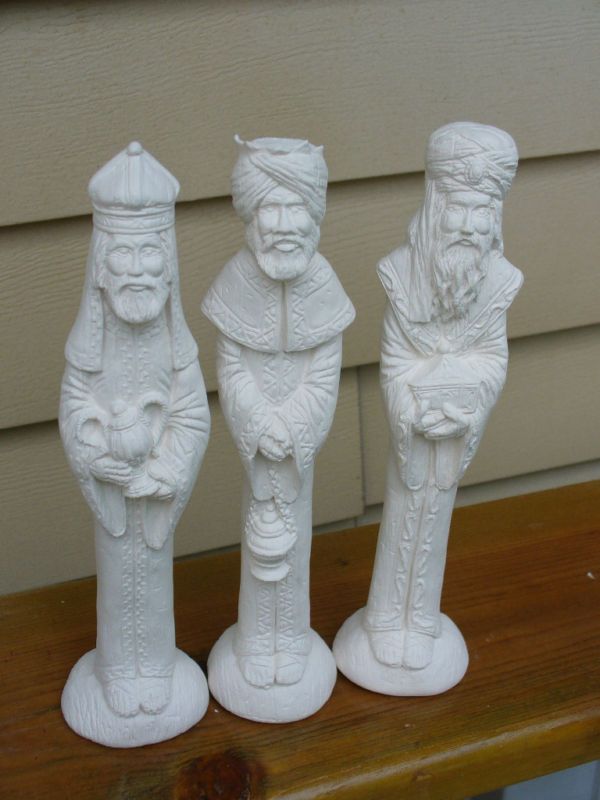 Ceramic Bisque Tall Three Wise Men  