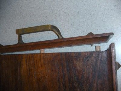 RARE OLD SOLID WOOD & BRASS TRAY ROCHESTER STAMPING CO.  