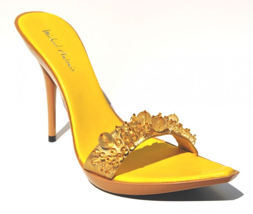 Micheal Antonio Yellow Sexy High Heel Womens Sandals Shoes (Retail $68 