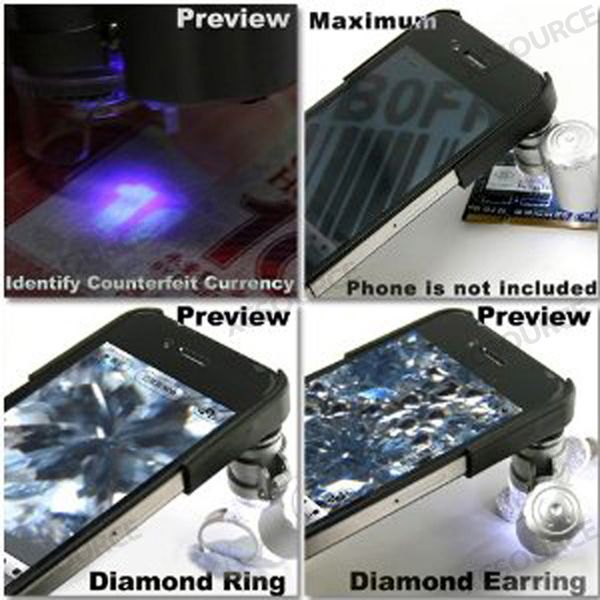   Zoom Magnify Microscope Lens With LED Light For Apple iPhone 4 4G DC77