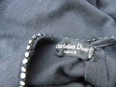 100% authentic CHRISTIAN DIOR black cotton jersey open back vintage 