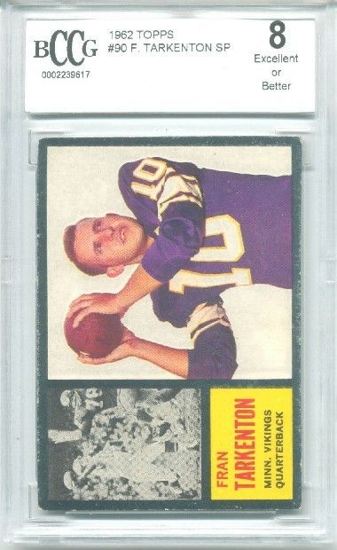 1962 Topps #90 Fran Tarkenton SP Graded BCCG 8 *17  