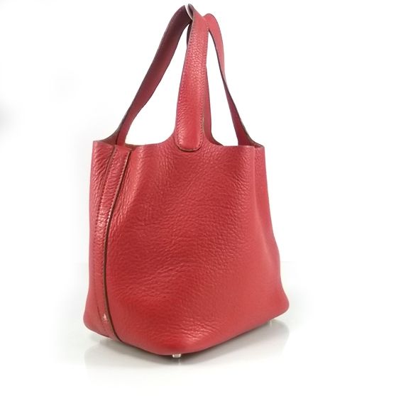 HERMES Taurillon Clemence PICOTIN PM Bag Rouge Garance  