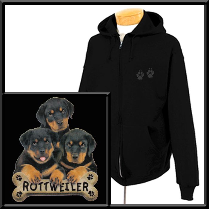 Rottweiler Puppies Dog Breed Bone SWEATSHIRT S 2X,3X,4X  