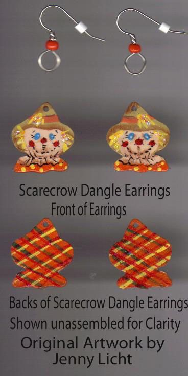 Scarecrow, Halloween, Fall, Thanksgiving Earrings  