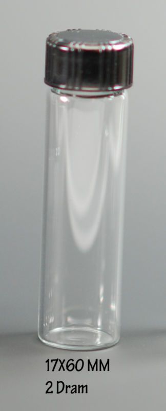72 pcs Clear 2 Dram 1/4 oz glass vials w/ screw caps  