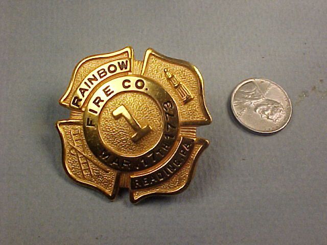 Rainbow Fire Co Reading PA 1 Badge  