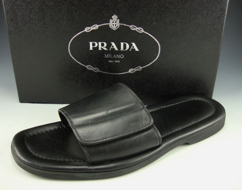 PRADA 5875 SLIDE SANDALS MENS 9 BLACK US 10 $495  