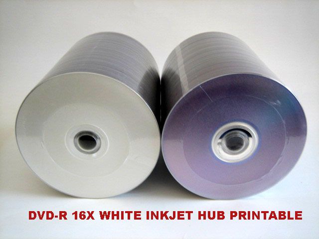 600 Inkjet White Hub Printable Blank DVD R DVD 16X Disc  