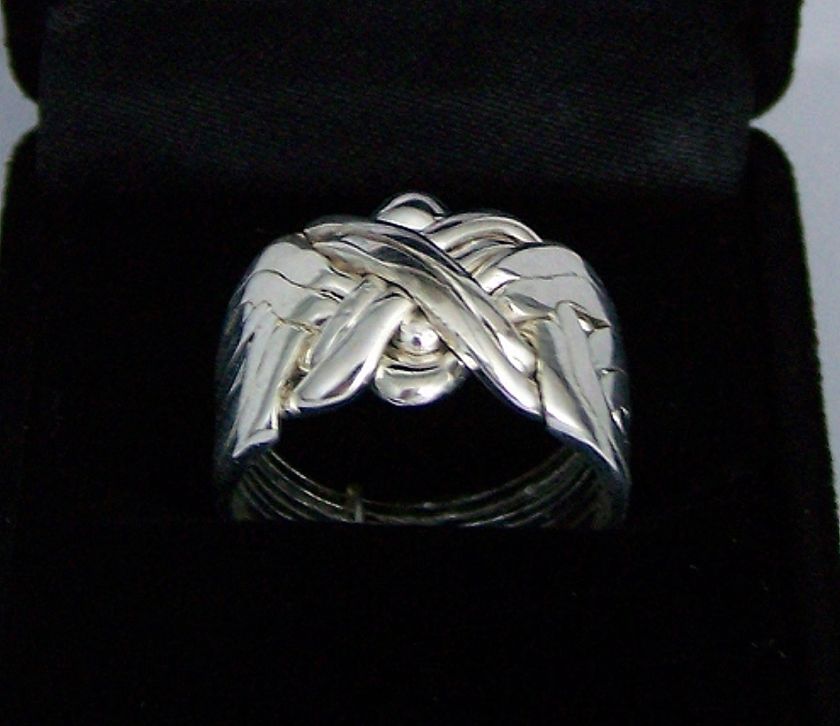 Turkish Puzzle Ring 8 Band Sterling Silver   Various Sizes  