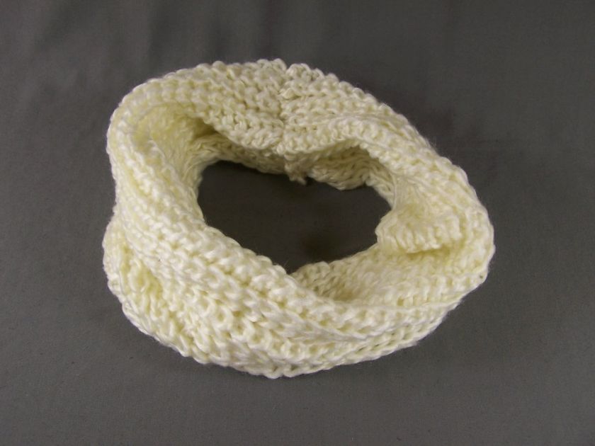 Big chunky knit cowl neck circle infinity endless loop 12 wide tube 