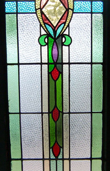 Very Large Tall Antique Stained Glass Window 10 Colors  