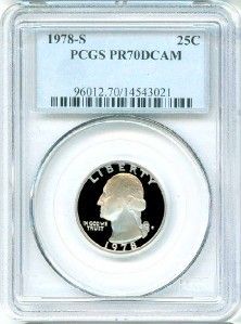 1978 S 25c Washington Quarter PCGS PR70 DCAM PF70 70  