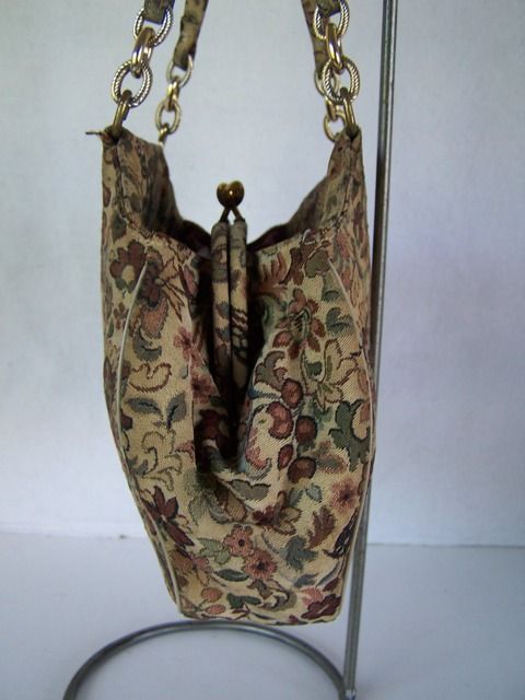 VTG BIENEN DAVIS tapestry HANDBAG evening PURSE clutch  