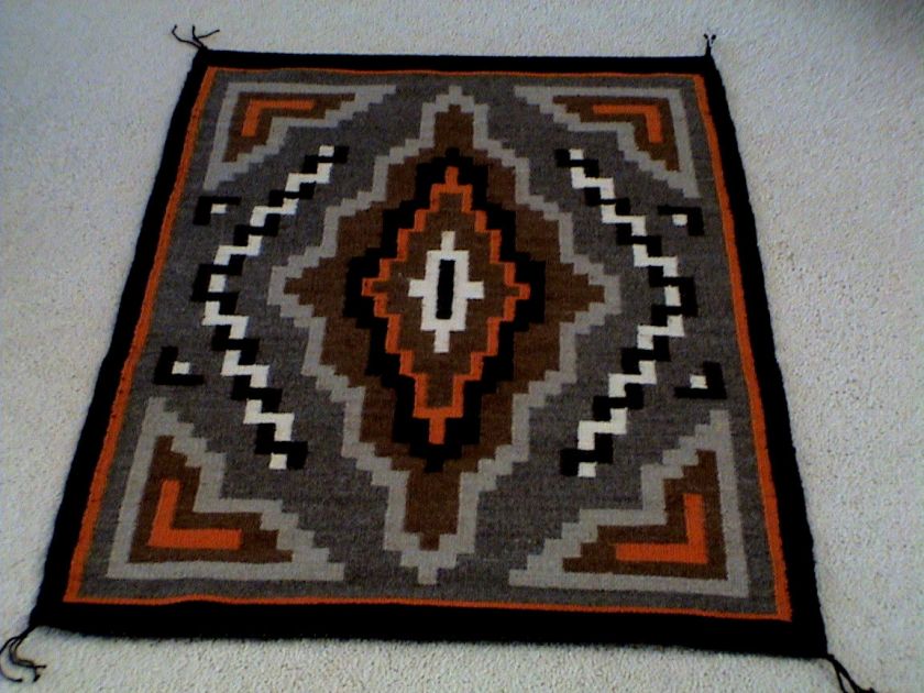 Auth.Native American Indian Navajo Burntwater Wool Rug by Betty Tsosie 