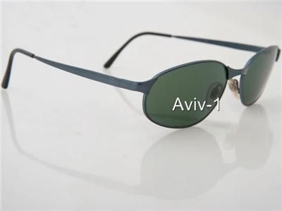 Classic Metallic Blue Aviator Sunglasses .