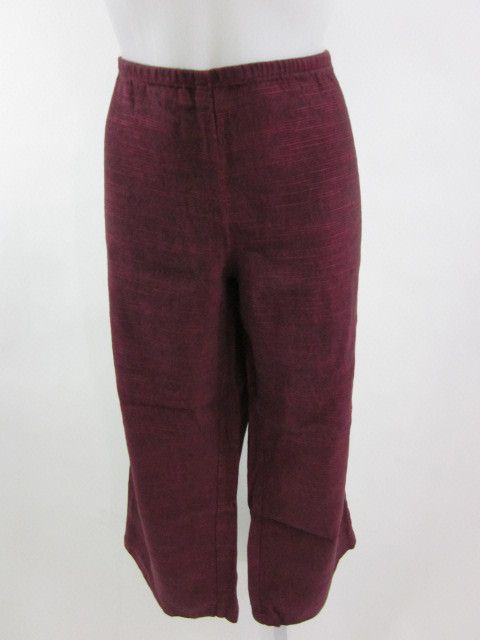 EILEEN FISHER Red Cropped Pants Slacks Sz M  