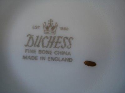 Duchess Bone China Peach Bell Flower Ridged Cup & Saucer  