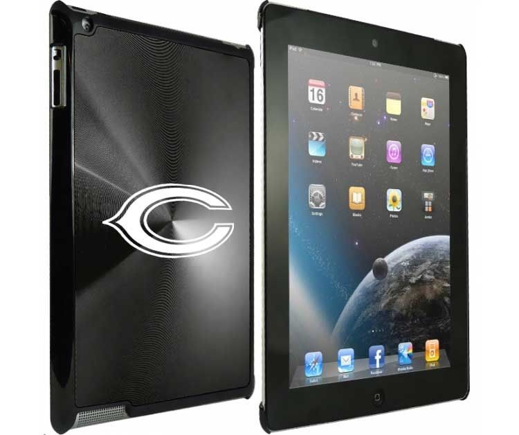 Black Apple iPad 2 hard back case cover guard CHICAGO BEARS  