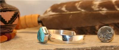 Navajo James Livingston SS & Kingman Turquoise Bracelet  