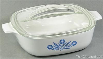 Corning Ware BLUE CORNFLOWER 1 Qt Casserole w Fin Lid  