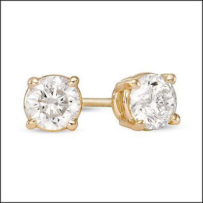 33 Carat Diamond Stud Earrings 14K Gold 1/3 Ct  