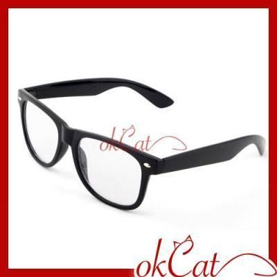 Black Frame Clear Lens Formal Polite Plastic Glasses  