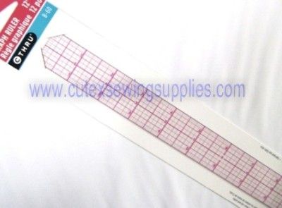 THRU CLEAR PLASTIC BEVELED RULER 12 INCHES #B 60  