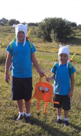 ADVENTURE TIME Finn Insd Costume Hat Backpack Sword Jake Treat Bag 