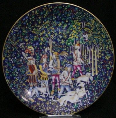 HAVILAND china UNICORN TAPESTRY series START OF HUNT  