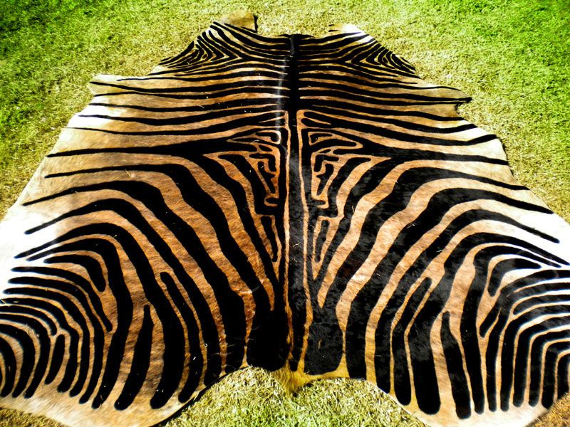 ZEBRA Print/Printed COWHIDE SKIN Rug steer COW HIDE  