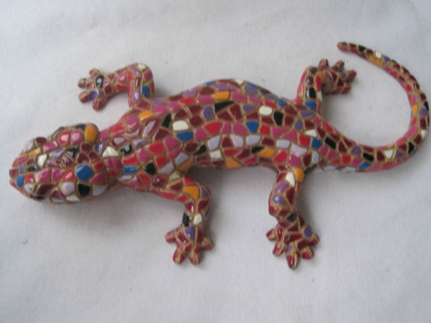 BARCINO DESIGN HAND PAINTED 6 MOSAIC LIZARD / GECKO / SALAMANDER 