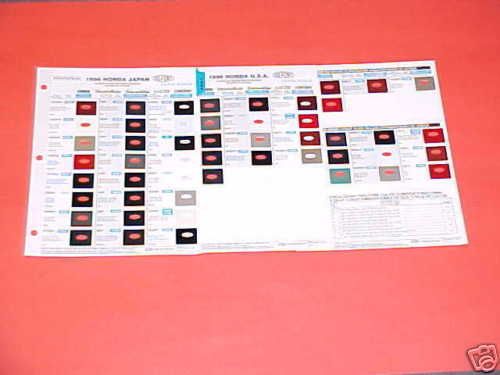 1996 HONDA CIVIC COUPE ACCORD PAINT CHIPS COLOR CHART  