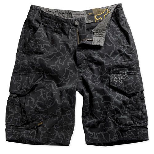 FOX RACING BLACK CAMO SLAMBOZO CARGO SHORTS ALL SIZES  