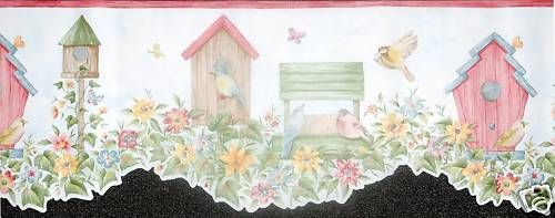 BIRD HOUSES WALLPAPER BORDER  