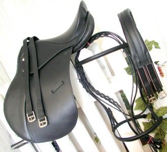 BLACK AP all Purpose English Saddle 18 Chafeless Girth FREE BRIDLE 