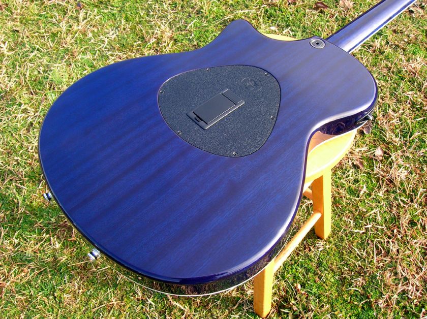   Hybrid Electric Acoustic Blue Edgeburst Flame Maple Top Hollow  