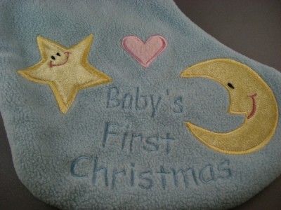 Babys First Christmas Blue Stocking Boy New Soft  