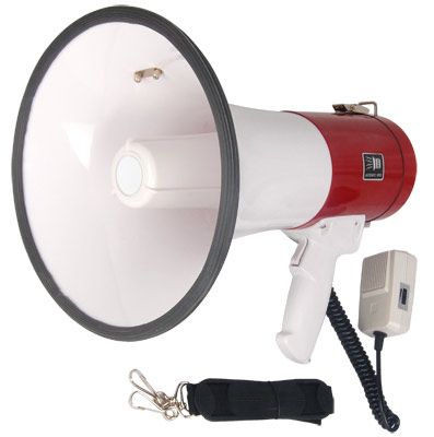 Pro 50 Watt Loud Megaphone W/ Siren Bullhorn Speaker Outdoor Portable 