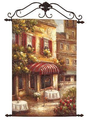 Sidewalk Cafe Cityscape Canvas Art Wall Hanging  