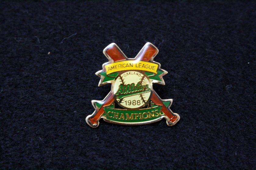   Athletics 1988 American League Champions Pinback Lapel Pin  