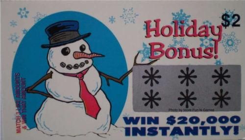 HOLIDAY BONUS FAKE LOTTERY TICKET, CHRISTMAS  