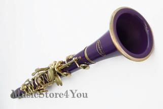 PURPLE/GOLD B Flat Bb CLARINET Lazarro+TUNER,12 REED,CASE,CARE KIT 