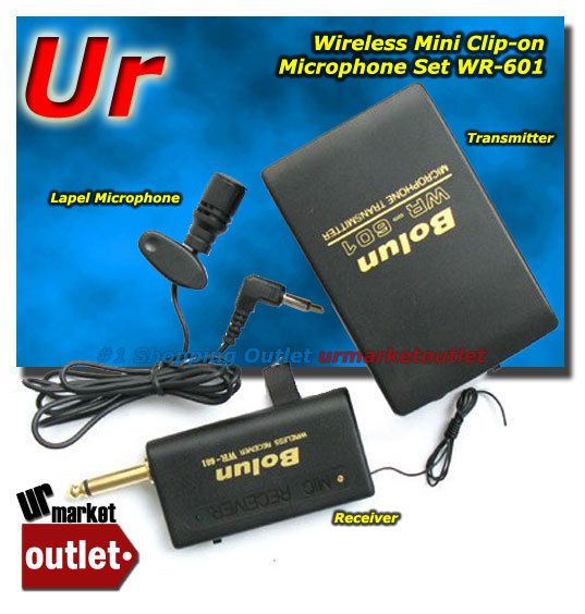 Wireless Headset belt Clip On Lapel Microphone WR 601  