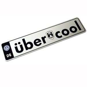 VW UBER COOL LICENSE PLATE  