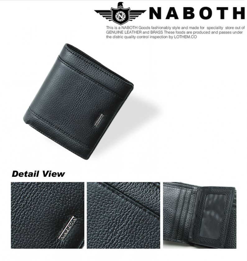 Offer GIft◎ Mens Genuine Leather Wallet Black Bifold Purse 