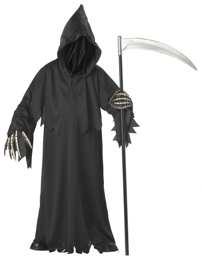 NEW Grim Reaper Deluxe Horror Scary Child Costume  