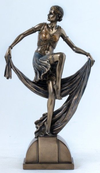 LADY DIANE.RIBBON DANCING.STATUE/FIGURINE ART DECO/DÉCOR  